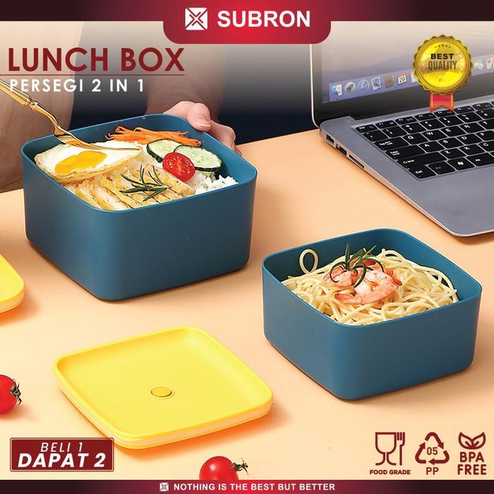 Jual SUBRON Lunch Box Persegi 2 IN 1 600ML 800ML Food Grade ...