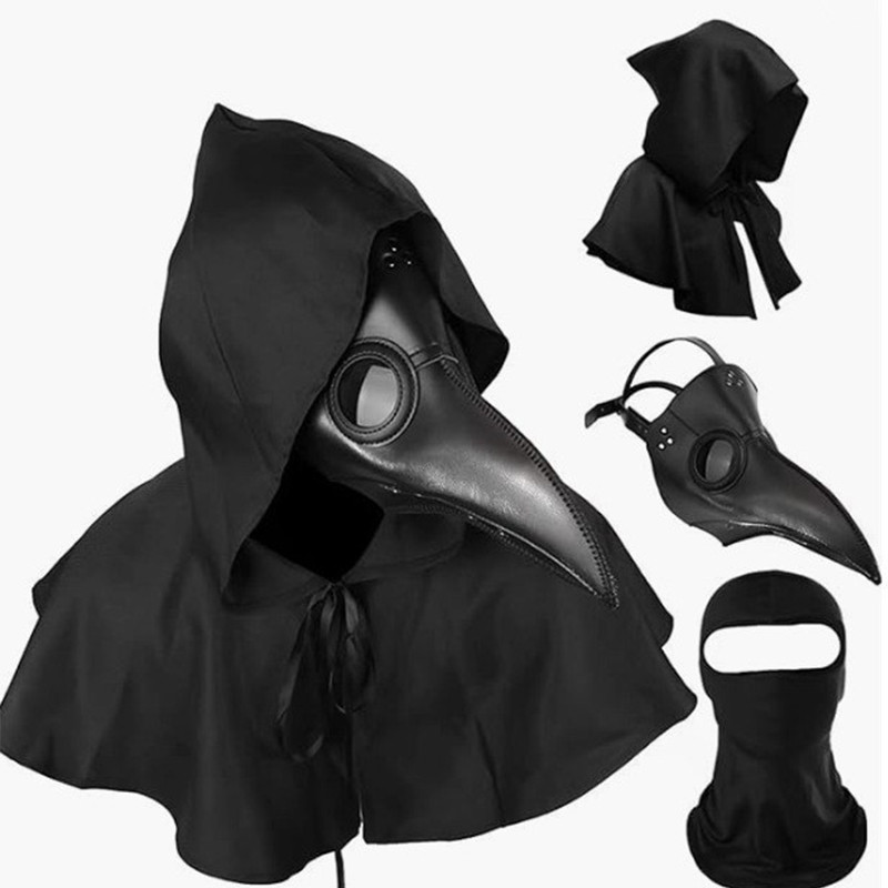 Jual Steam Doctor Horror Cosplay Pro Plague Doctor Mask And Shawl Long ...