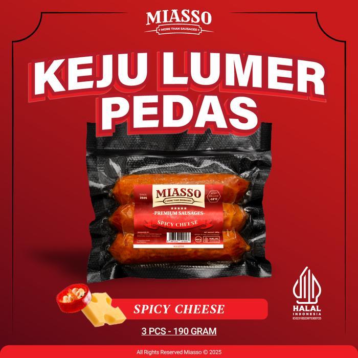 Jual MIASSO Spicy Cheese Premium Sausages Daging Sapi Isian Keju Lumer ...