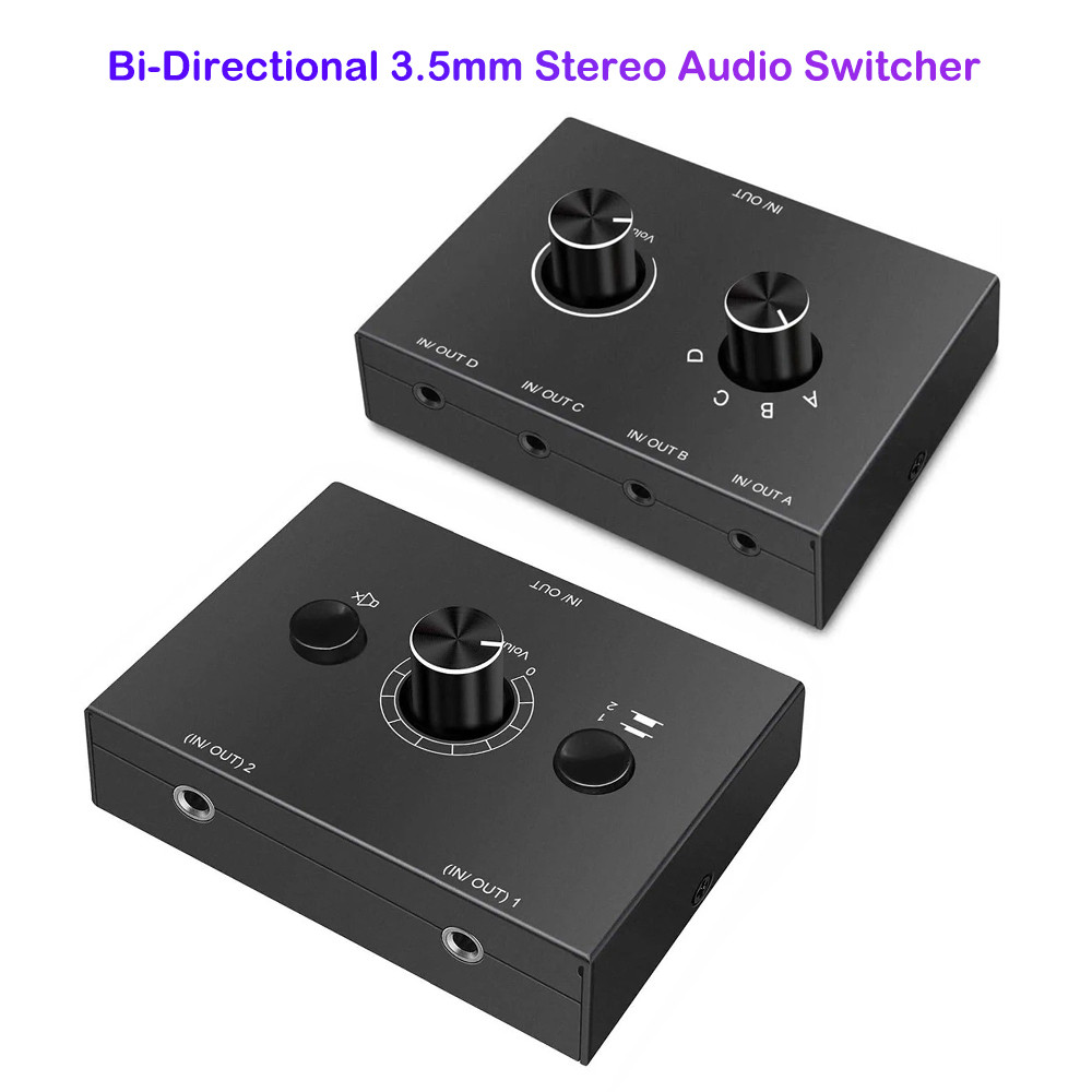 Jual PROMO Bi-Directional 4 Way/2 Way 3.5mm Stereo Audio Switcher Audio ...