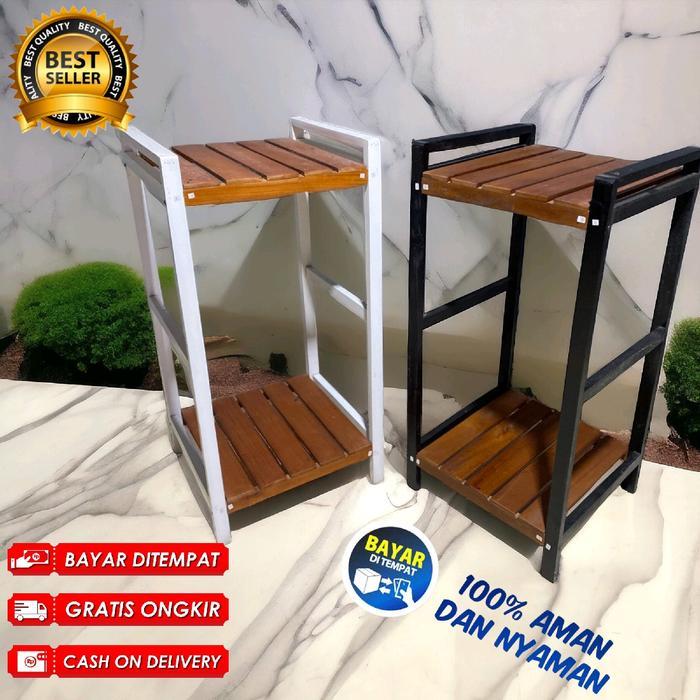 Jual New- Rak Dispenser Galon 2 Susun Rak Rice Cooker Kayu Mahoni, Rak ...
