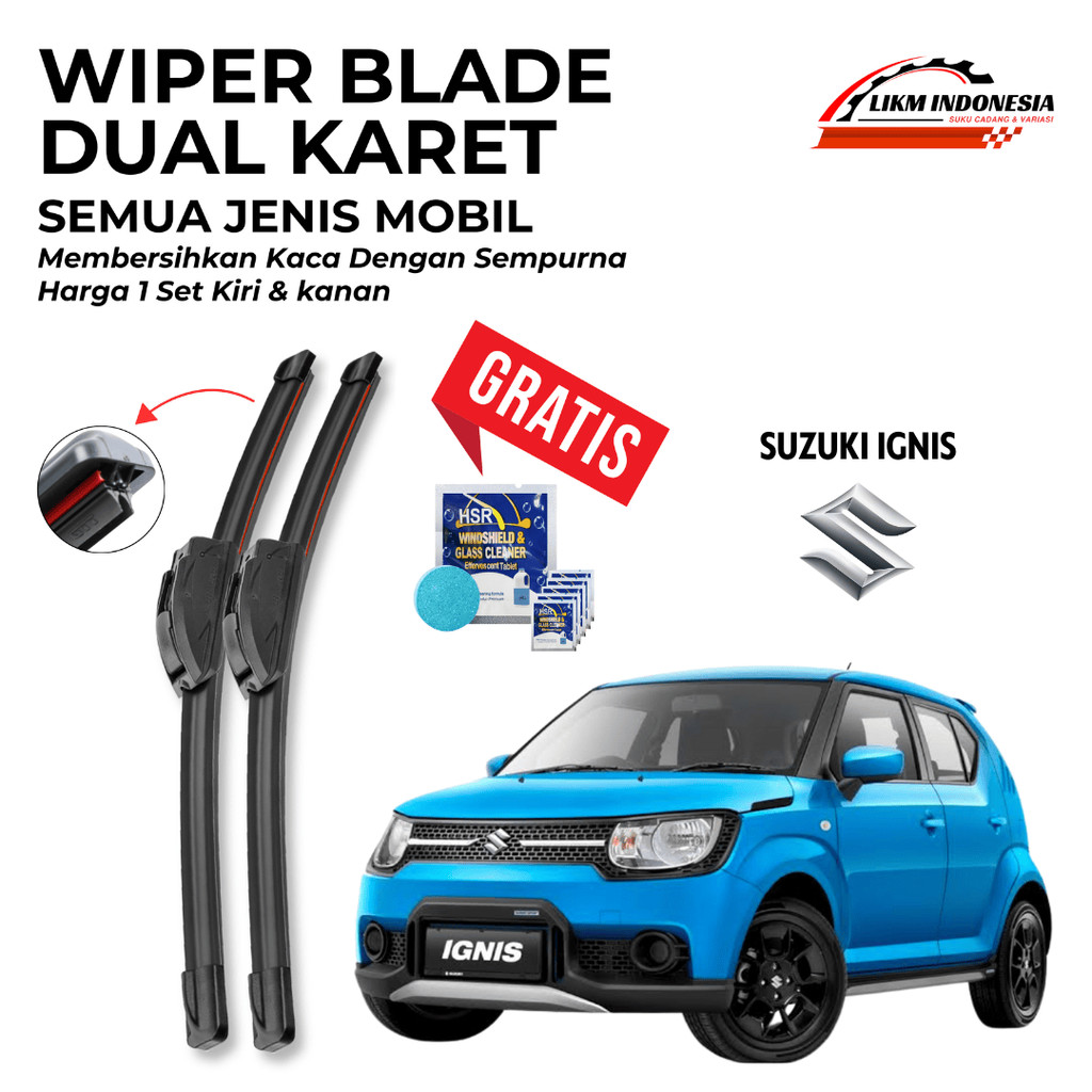 Jual Wiper Suzuki Ignis Dual Double Karet | Free 5 Tablet Sabun ...