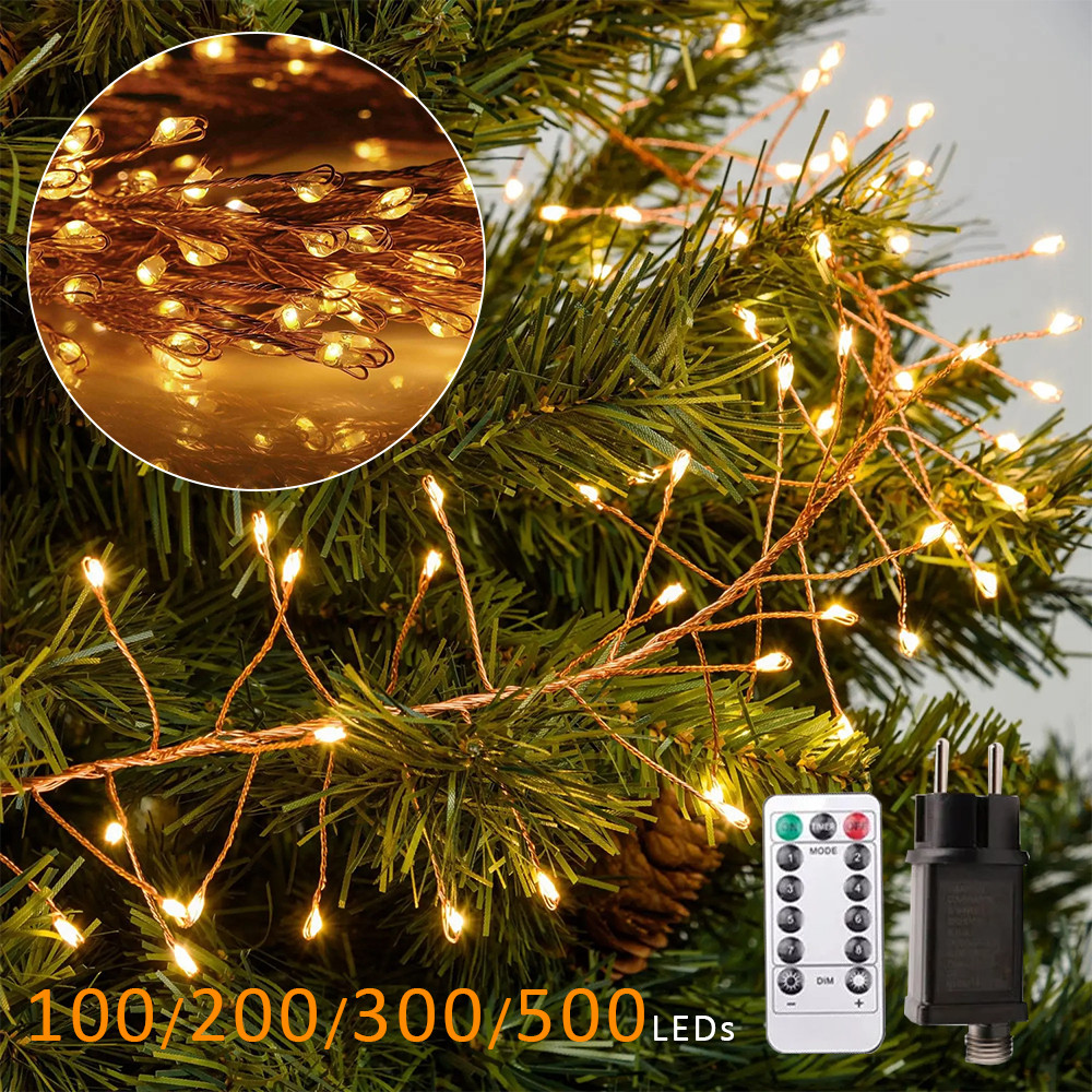 Jual 18M 500Led Cluster Led String Fairy Lights Copper Wire Outdoor ...