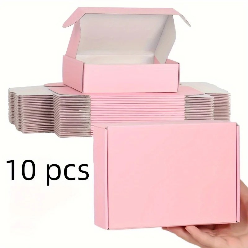 Jual 10Pcs Pink Shipping Boxes Pink Corrugated Cardboard Mailer Boxes ...