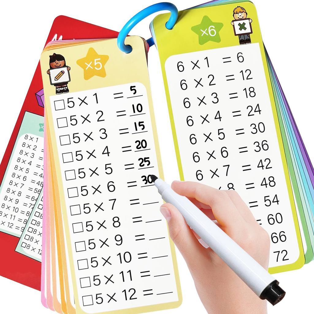 Jual Multiplication Flash Cards 0-12 15PCS Times Table Flash Cards ...
