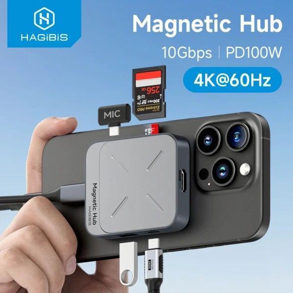 Jual LINER- Hagibis 8 In 1 Magnetic Usb Hub Type C Multi Port Adapter ...