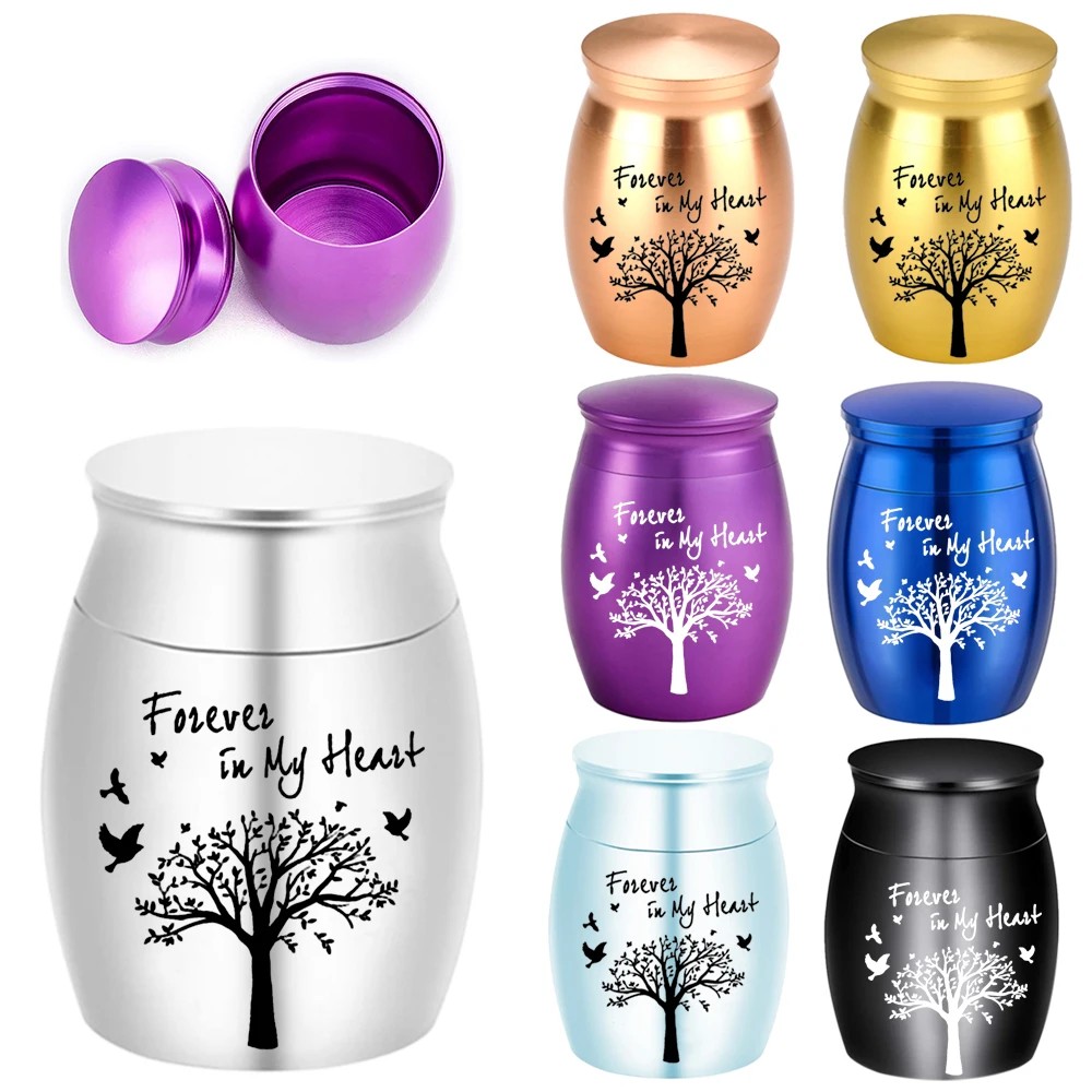 Jual 7 Colors Small Keepsake Urn for Human Ashes Tree of Life Cremation ...