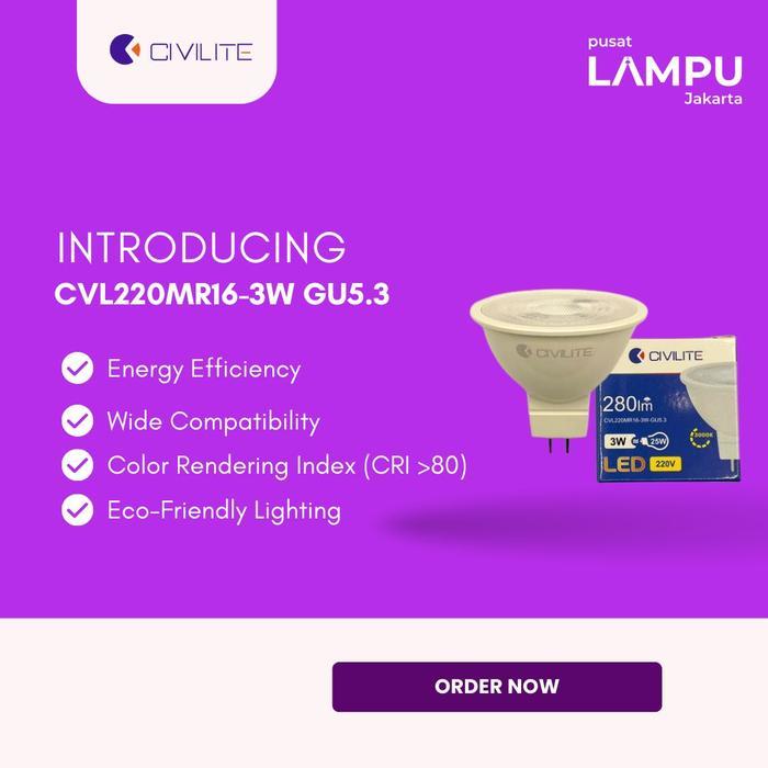 Jual [Voucher] CIVILITE Led Spotlifght MR16 3WATT 220VOLT 25 Degree ...