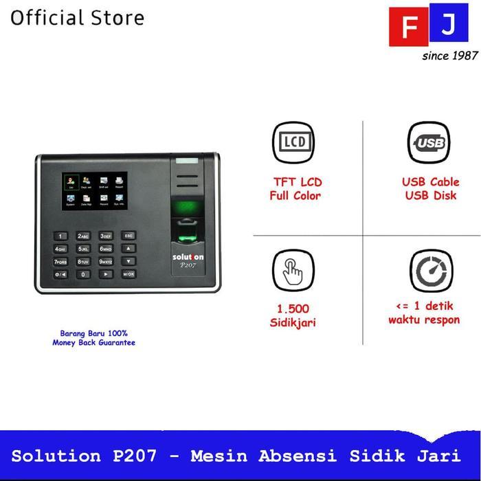 Jual SOLUTION P207 - MESIN ABSENSI SIDIK JARI FINGERINT GARANSI RESMI ...