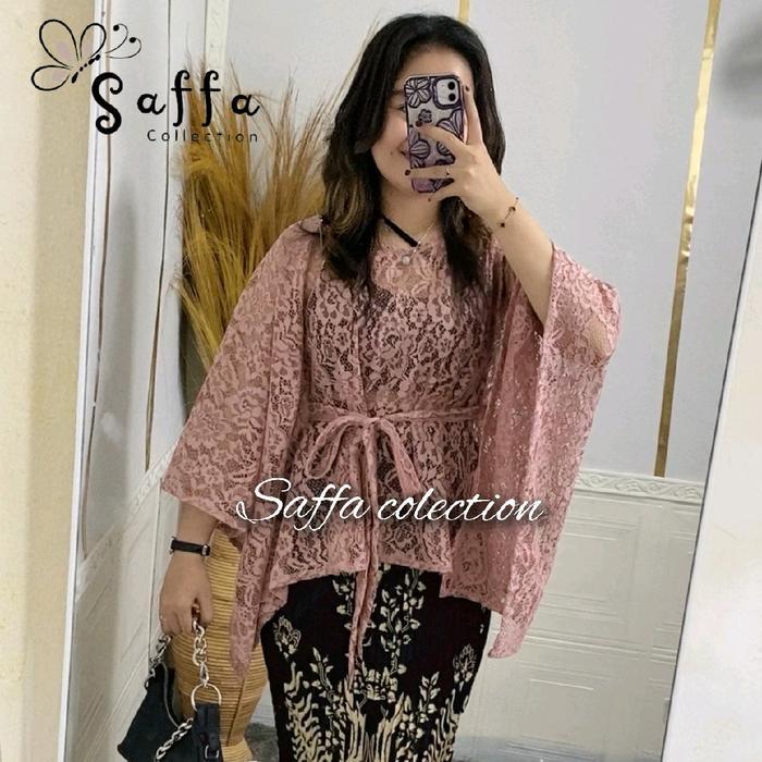 Jual sar atasan brokat renda / cape brookat / atasan brokat simpel ...