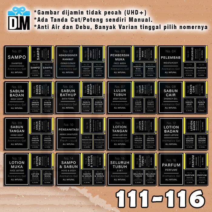Jual Sticker Stiker Label Botol Sabun Kamar Mandi Black White 101-116 ...