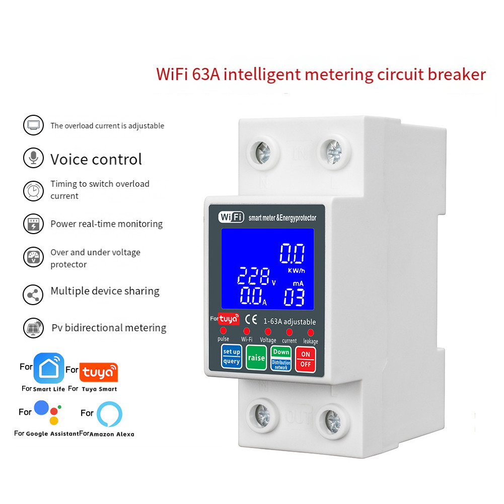 Jual 63A 230V Wifi Smart Leakage Current, Overvoltage, And Undervoltage ...