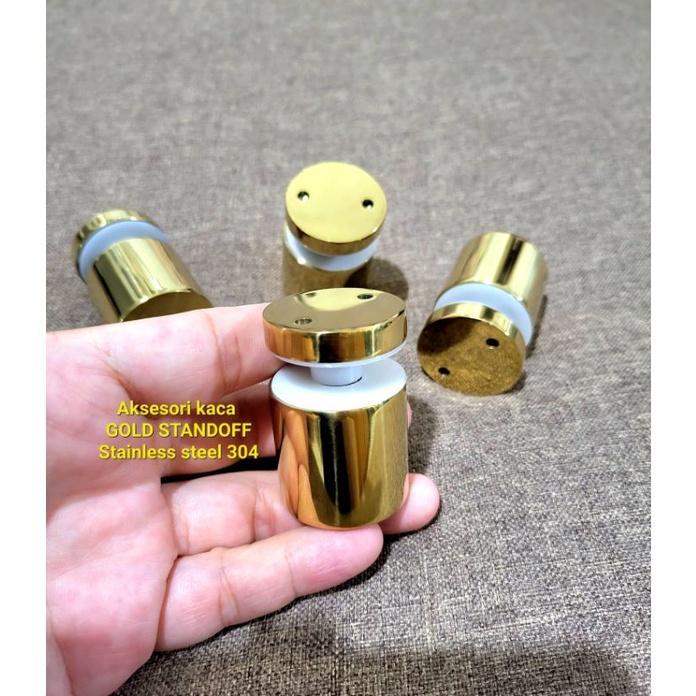Jual BAUT KACA PEN PIN GLASS STANDOFF BRAKET JEPIT RAILING KACA GOLD ...