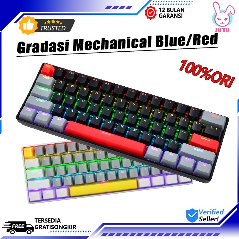 Jual BESSELLER JUTU KEYBOARD MECHANICAL GAMING 60% FULL ANTI-GHOSTING ...