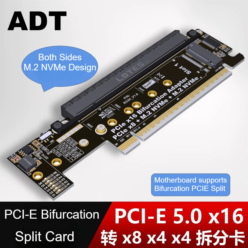 Jual Pcie 5.0 X16 To X8 X4 X4 Split Gen5 Riser Card Pcie X16 ...