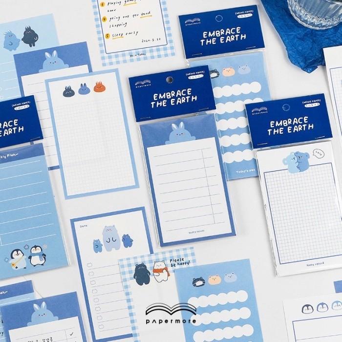 Jual TGR 30 Lembar Memopad Notepad Catatan Note Memo Blue Bear Korean ...