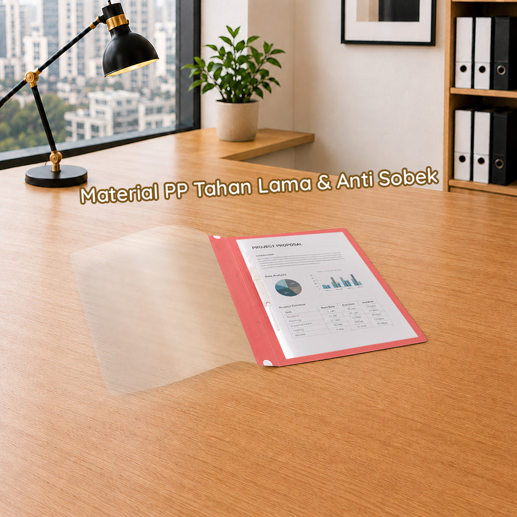 Bantex Business File A4/F4 Map Laporan Plastik Bahan PP Transparan Anti Sobek BF450X (7)