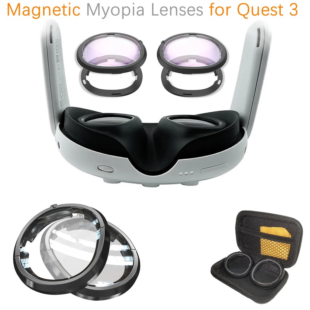 Jual Magnetic Eyeglass Frame for Quest 3 Prescription Lenses Anti Blue ...