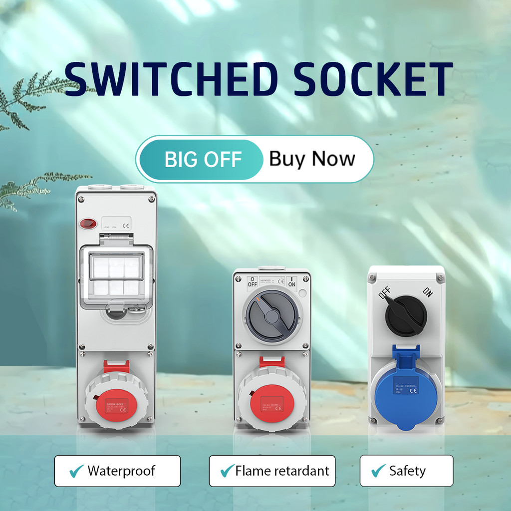 Jual Waterproof CEE Socket 3Pin 32a Outlet Combination Switched Socket ...