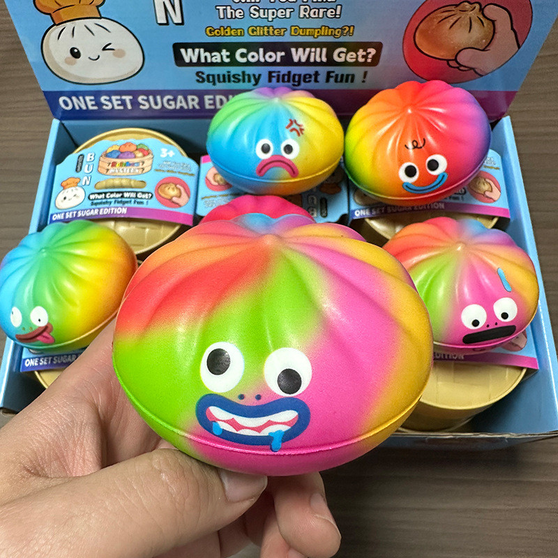Anti-stress Dumpling XXL – Ravioli Géant En PU à Rebond Lent – Couleur Aléatoire – Cadeau Rigolo