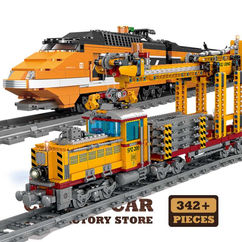 Jual Technical City Power MOC Train Bricks 3D Model Railway Track ...