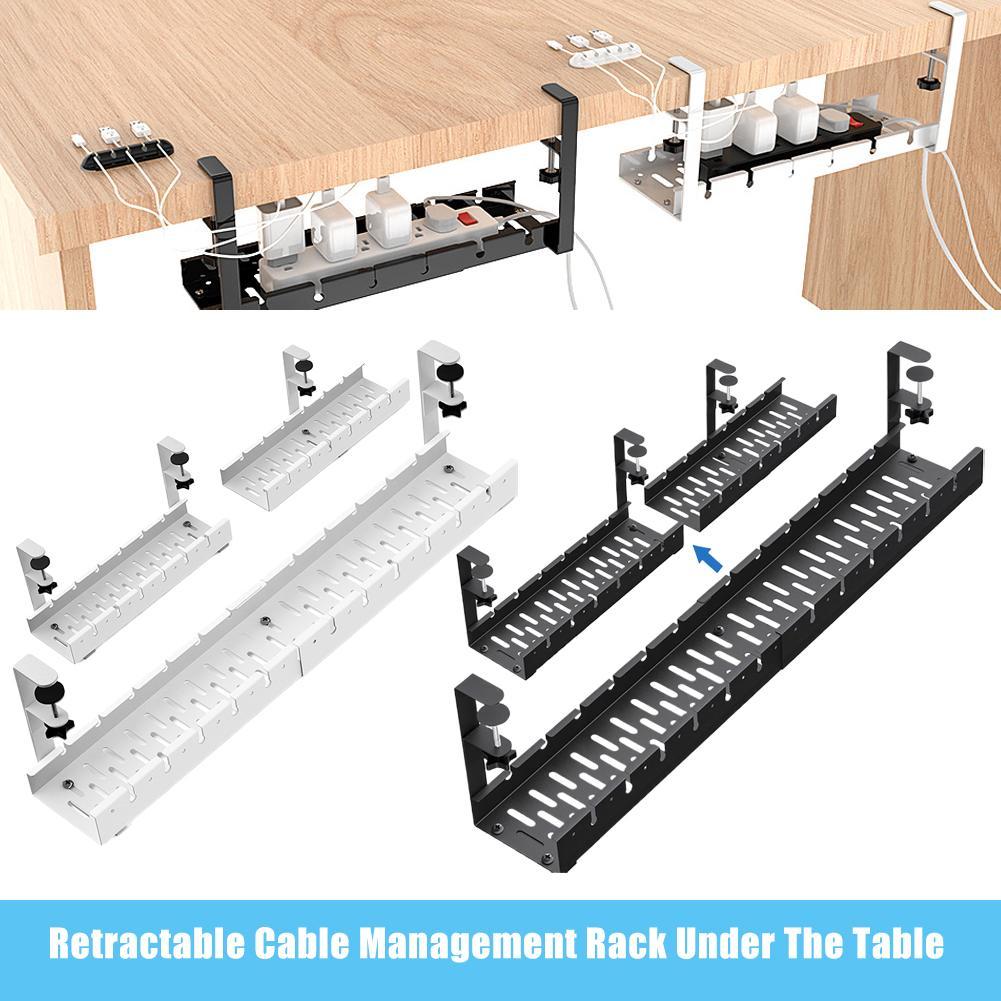Jual Extendable Under Desk Cable Management No Drilling Metal Cable ...