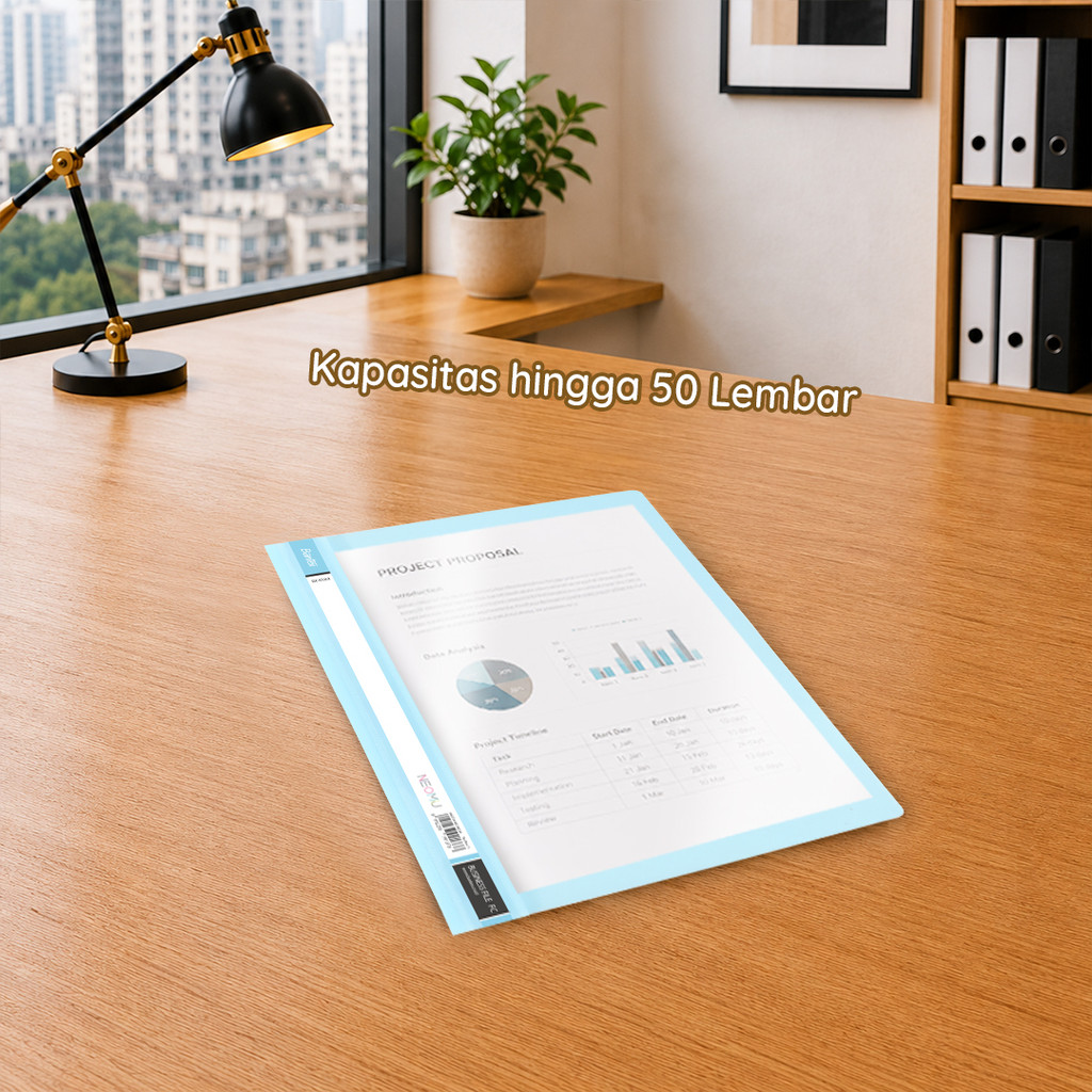 Bantex Business File A4/F4 Map Laporan Plastik Bahan PP Transparan Anti Sobek BF450X (5)