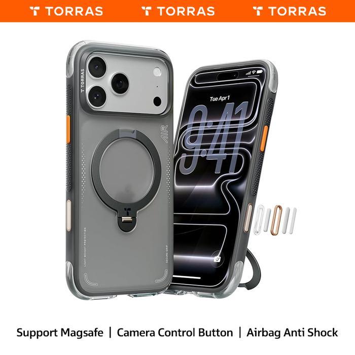 Jual TORRAS Casing Ostand Q3 Air 360 Hitam for iPhone 17 Pro Max & 16 ...