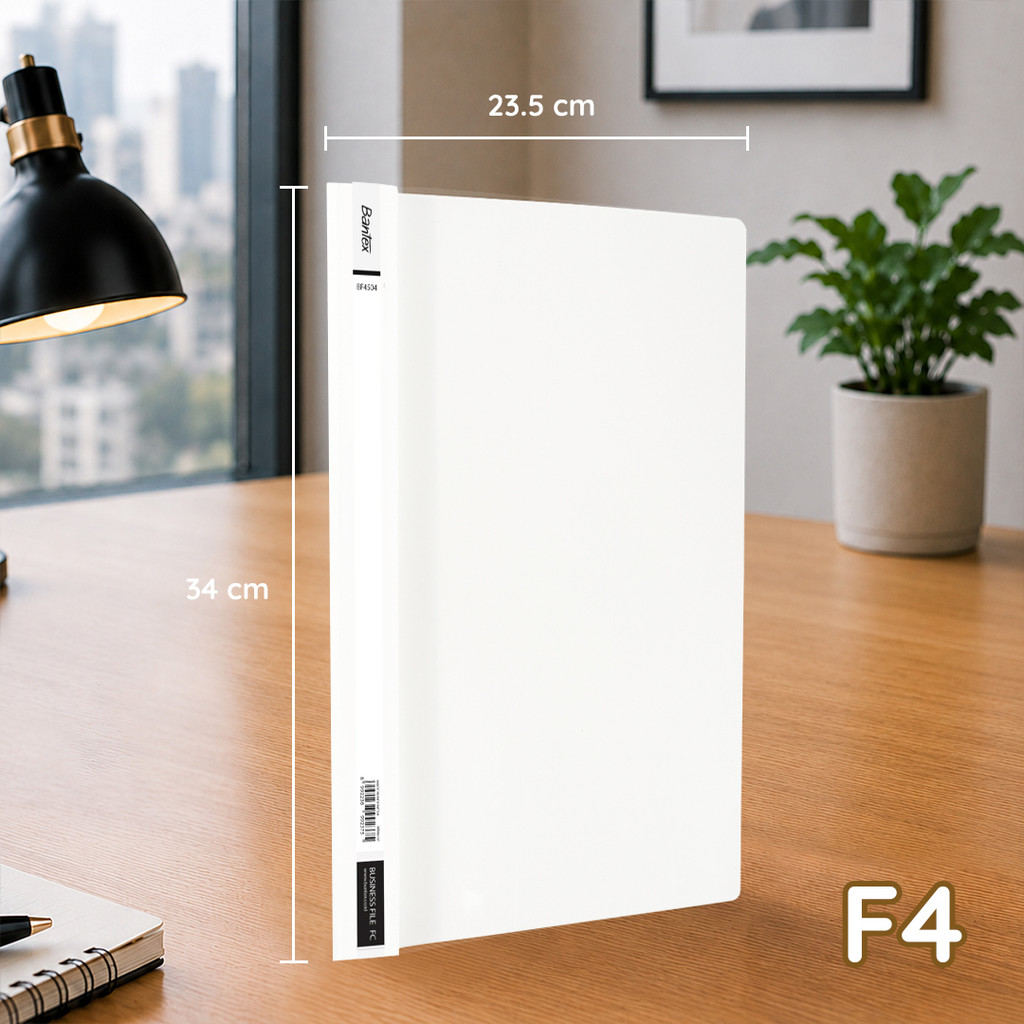 Bantex Business File A4/F4 Map Laporan Plastik Bahan PP Transparan Anti Sobek BF450X (4)