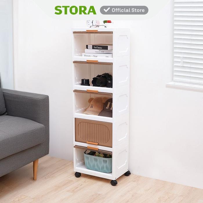 Jual Stora Rak Troli 5 Tingkat Dengan Roda - Cokelat Organizer ...