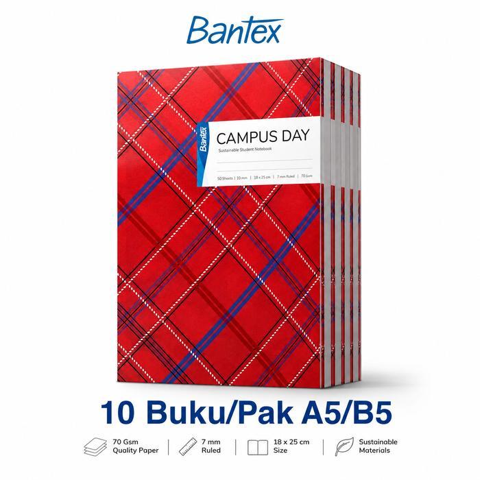 Jual Bantex Buku Tulis Isi 10 Pcs Campus Day A5/B5 Notebook Catatan ...