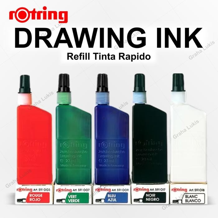 Jual Pilihan- Rotring Drawing Ink / Refill Tinta Rapido | Shopee Indonesia