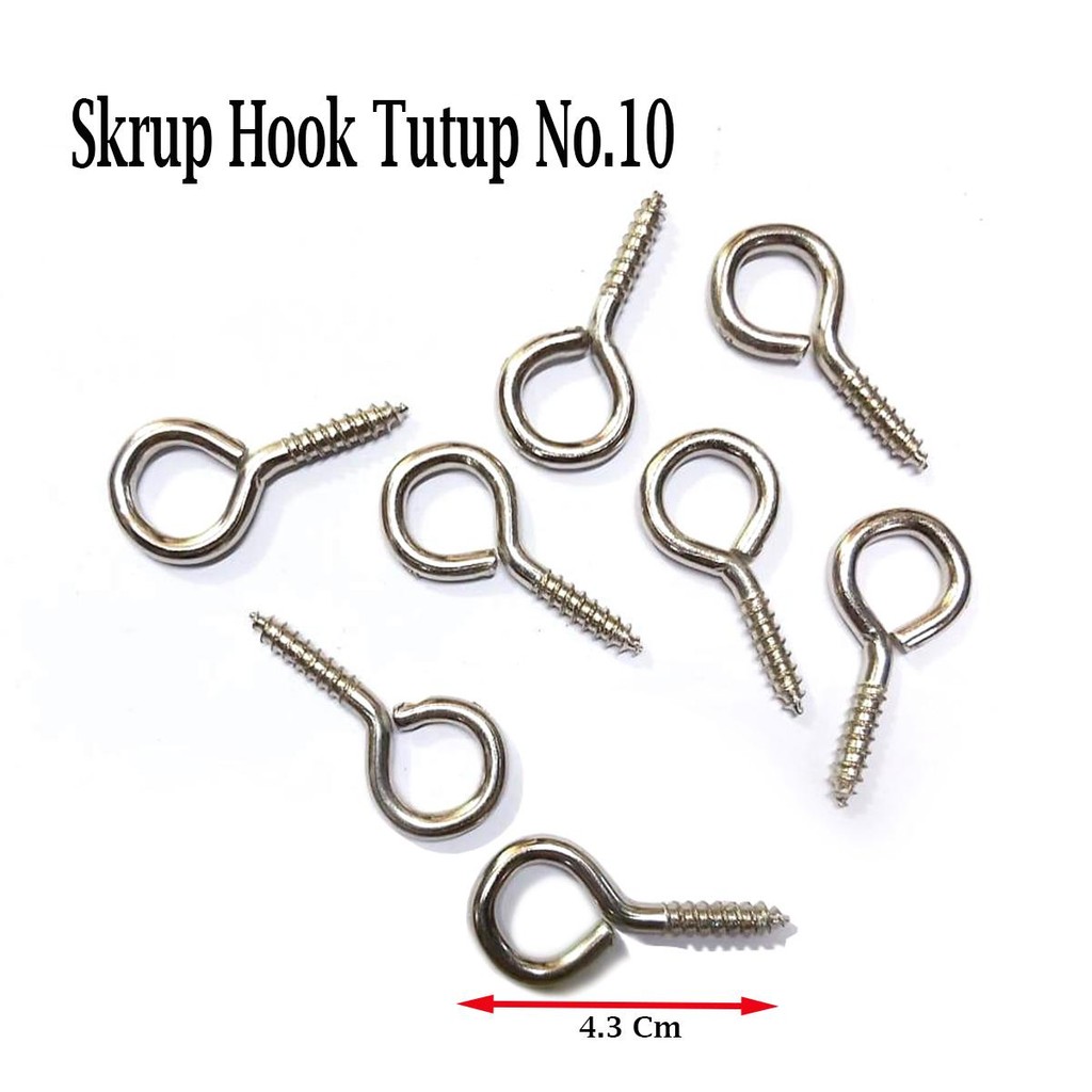 Jual GROSIR TERMURAH Per 20 Pc Skrup Gantungan Tutup Sekrup Hook No.10 ...