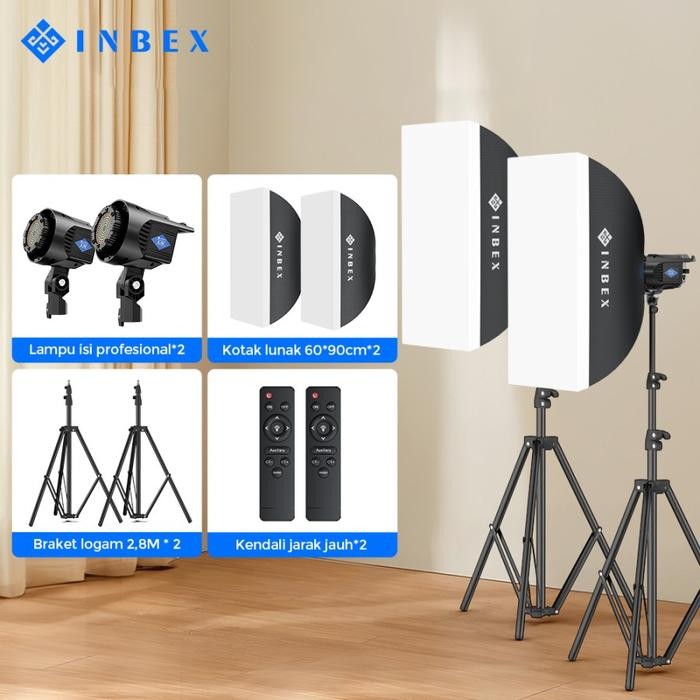 Jual fd26- Inbex Livestream Lampu Softbox Kit Fill Lighting Background ...