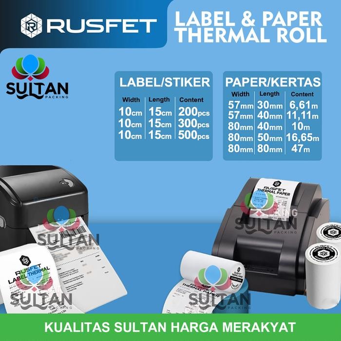 Jual Pilihan- Stiker Thermal Label Thermal Paper Thermal Sticker Struk ...