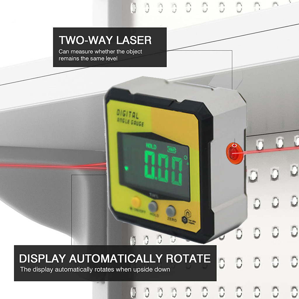 Jual Baru Digital Protractor Laser USB Inclinometer 360° Level Angle ...