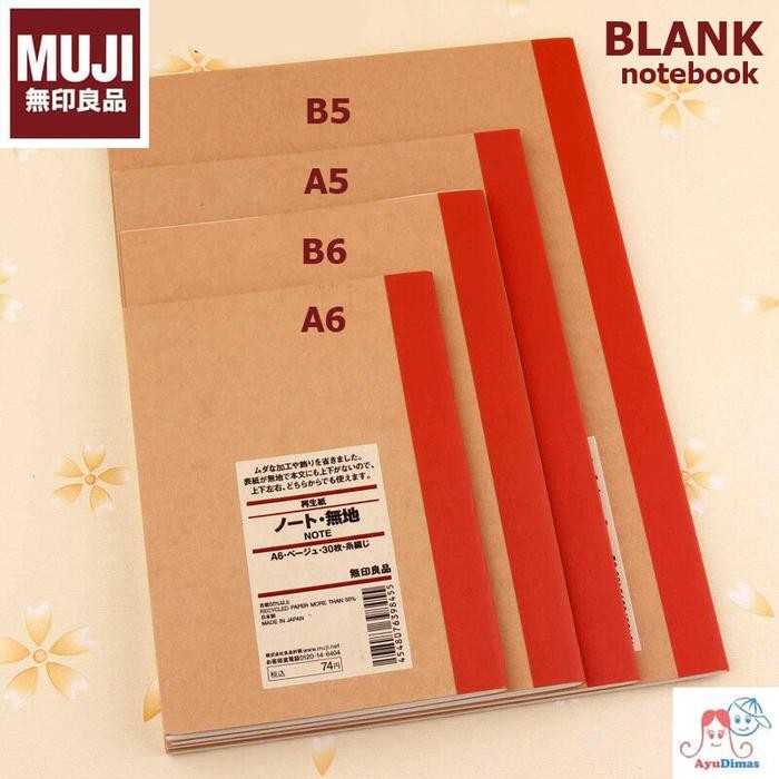 Jual p8lo- Muji - Blank Notebook - Buku Catatan Polos - Notes | Shopee ...