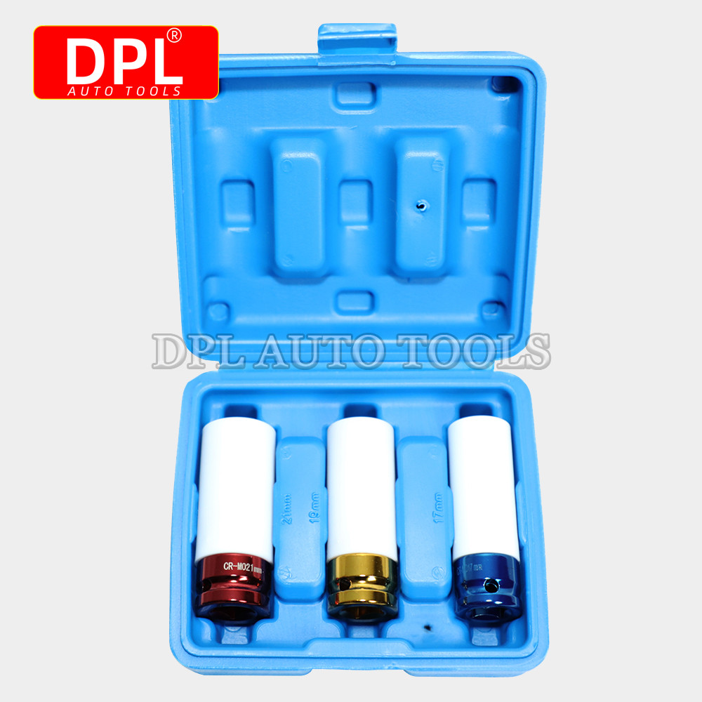 FORCE 1/2 DR WHEEL NUT DEEP IMPACT SOCKET SET 17MM & 19MM & 21MM FO4033