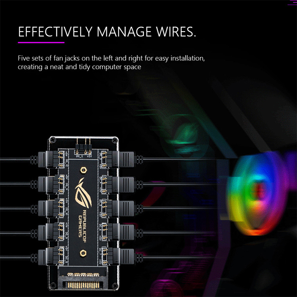 Jual 5V 3 pin ARGB RGBW Cable for ASUS AURA SYNC RGB 10 Hub Splitter ...