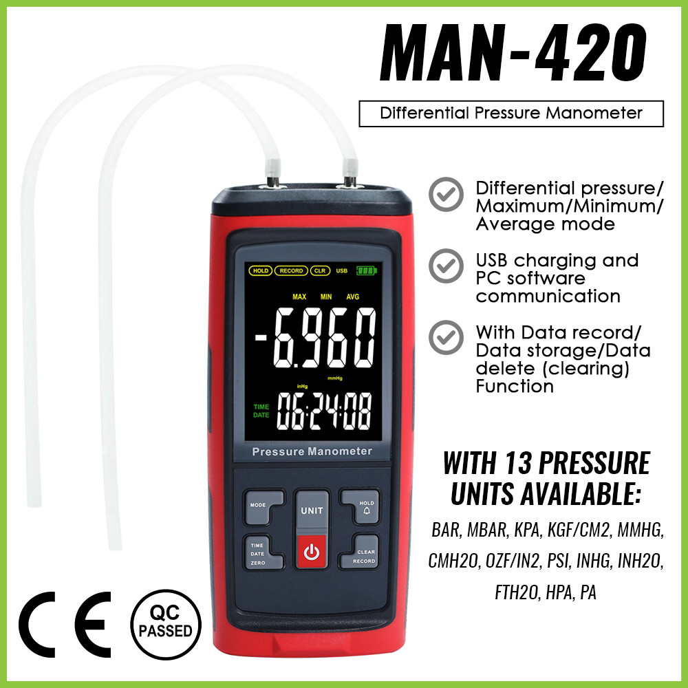 Jual BEST SELLER Digital Differential Manometer Air Pressure Gauge ...
