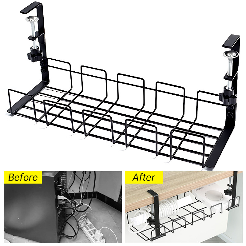 Jual Under Table Cable Organizer Under Desk Cable Tray Organizer multi ...