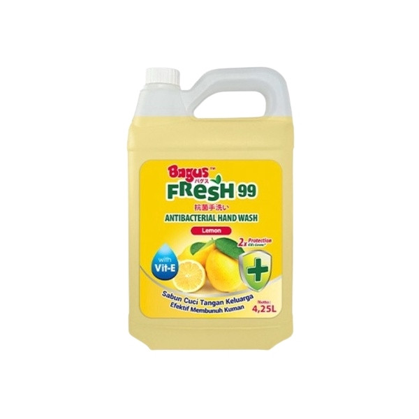 Jual BAGUS FRESH 99 HAND WASH ANTI BACTERIAL LEMON 4.25 LITER | Shopee ...