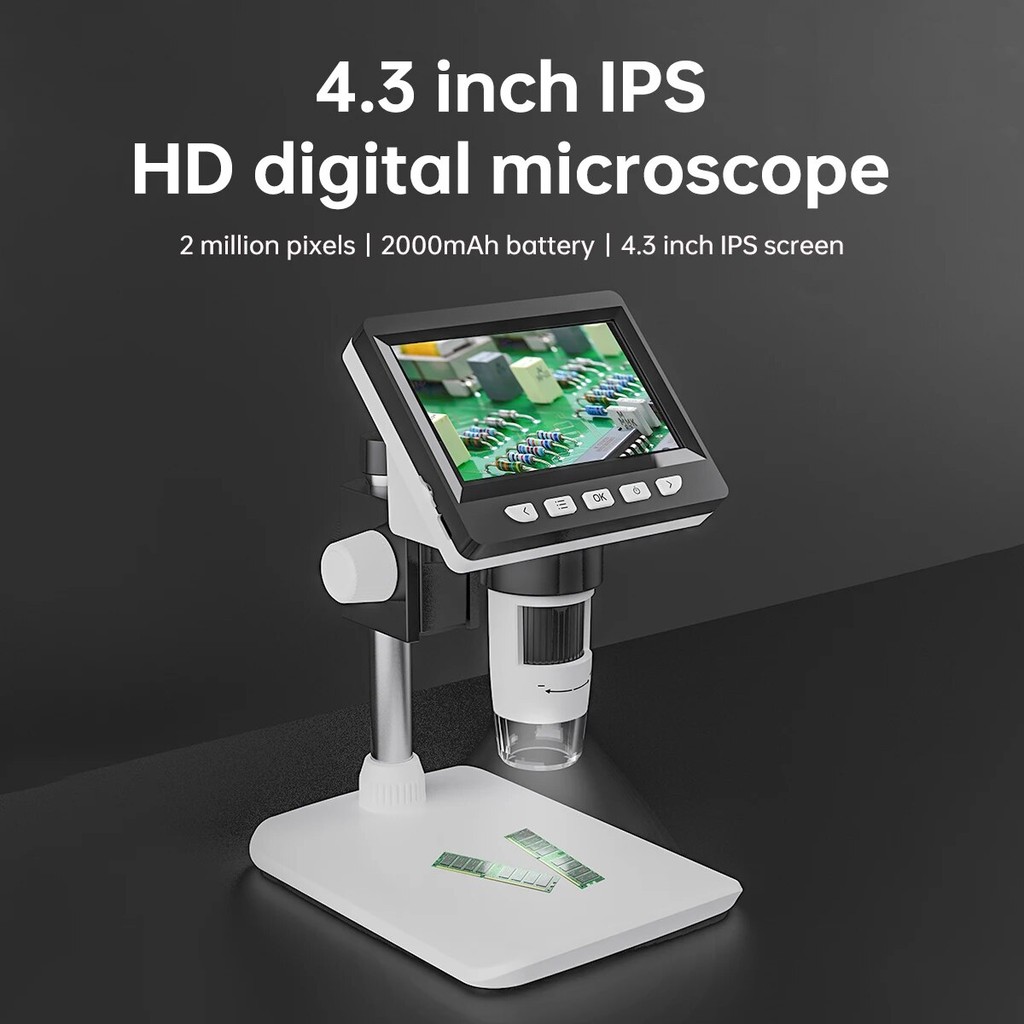 Jual 1200X 4.3 Inch Digital Microscope 1080P Microscopio Digital Para ...