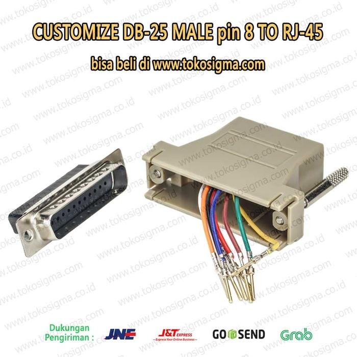 Jual Pilihan- Db25 Male Pin 8 To Rj45 Lan Modular Adapter Rakit Sendiri ...
