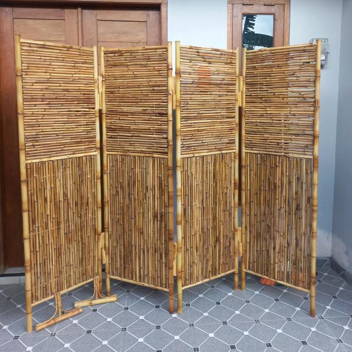 Jual ASLI Sketsel / Pems Ruangan / Partisi Full Bambu Cendani 4 Lembar ...
