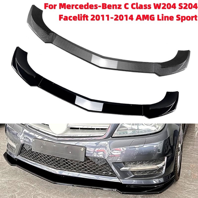 Jual IMPORT CAR FRONT BUMPER LIP DIFFUSER SPOILER FOR MERCEDES-BENZ C ...