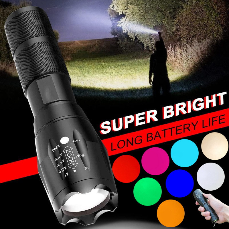 Jual Color Lantern Rgb Flashlight 18650 Rechargeable Battery Light Bulb ...