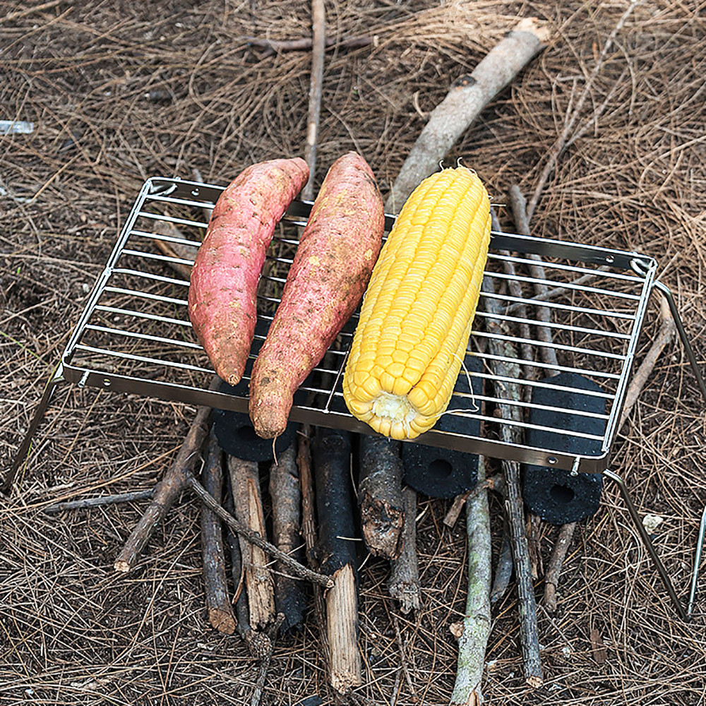 Jual NEW Folding Campfire Grill Portable Stainless Steel Camping Grill ...