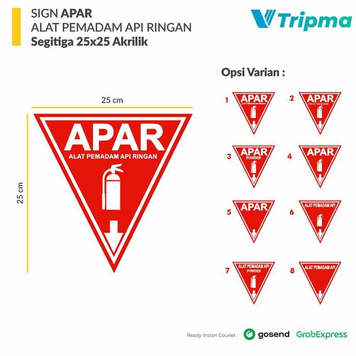 Jual Pilihan- Rambu Rambu Signage Apar - Segitiga 25Cm X 25Cm Akrilik ...