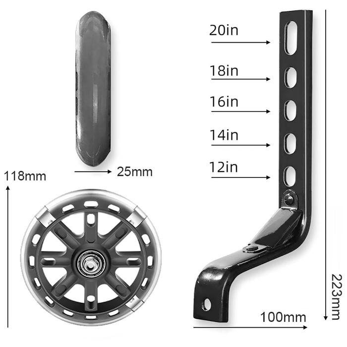 Jual Roda Bantu Samping Led / Roda Samping Bantu Belajar Sepeda 12-20 ...